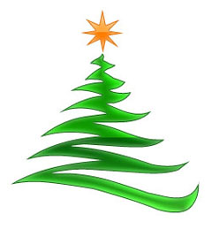 Christmas Tree Clipart   Modern With Gold Christmas Star