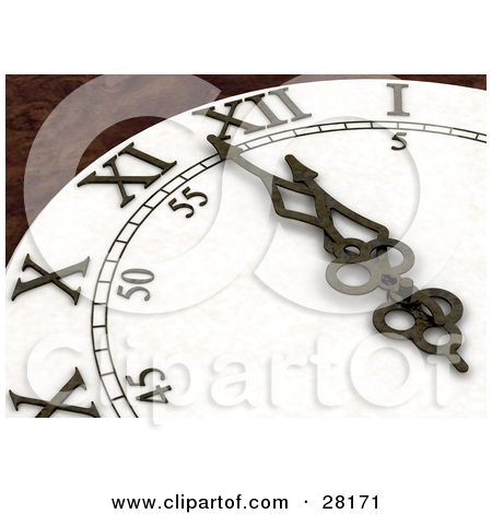 Clipart Illustration Of Wall Clock Arms And Hands Pointing To A Few
