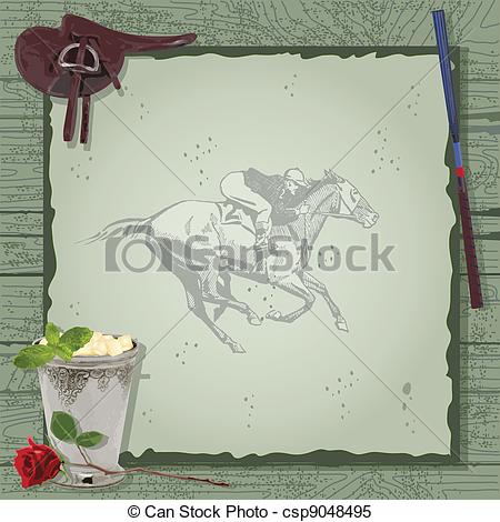 Clipart Vector Of Horse Racing Party Invitation Great For The Kentucky