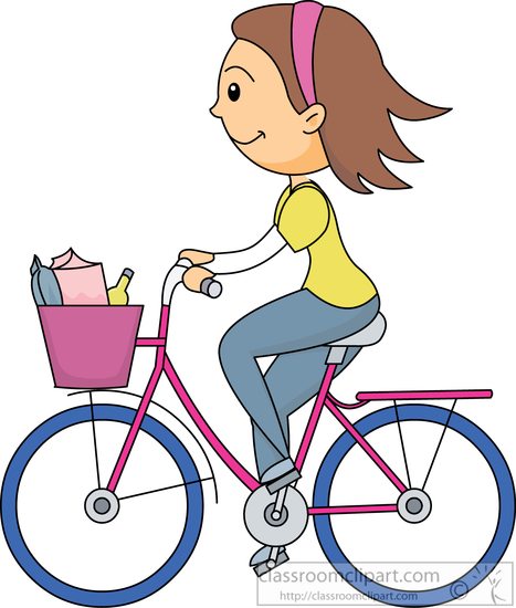 Download Riding Bicycle With Full Basket Clipart 616122
