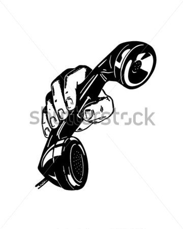 Download Source File Browse   Vintage   Phone In Hand   Retro Clip Art
