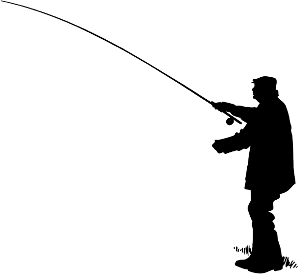 Fly Fishing In Silhouette Vinyl Sticker  Customize On Line  Fishing    