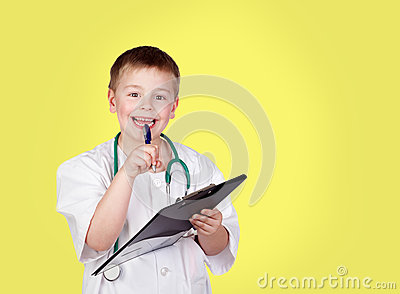 Funny Child With Doctor Uniform Royalty Free Stock Photo   Image    