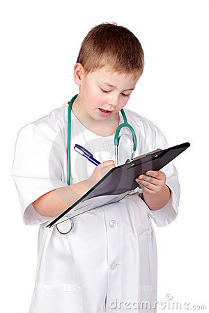 Funny Child With Doctor Uniform Royalty Free Stock Photo   Image    