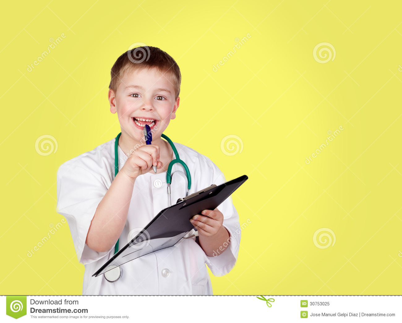 Funny Child With Doctor Uniform Royalty Free Stock Photo   Image
