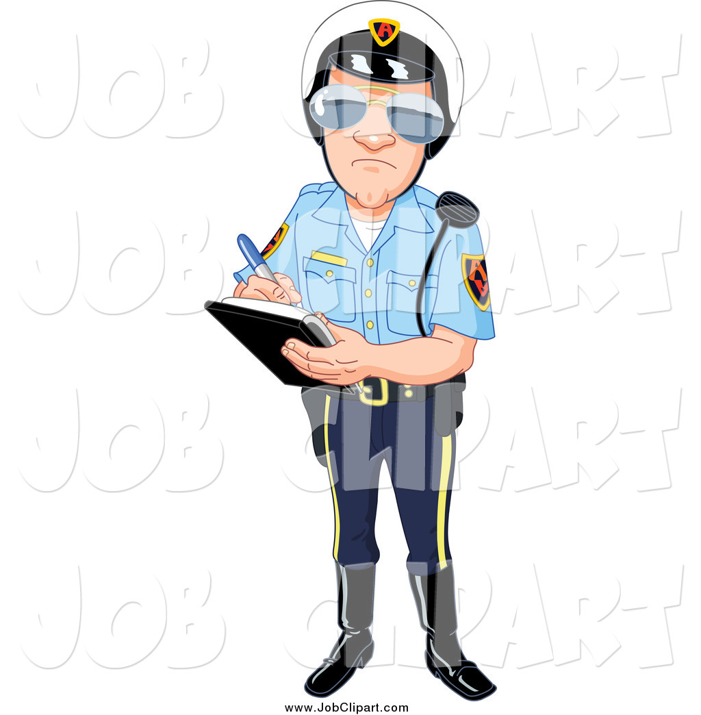 Larger Preview  Job Clip Art Of A Mad White Male Patrol Officer