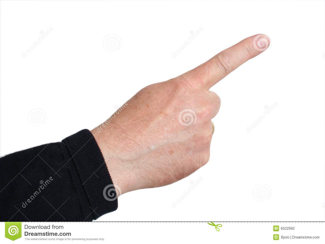 Male Right Hand With Index Finger Pointing  Middle Aged Skin Type