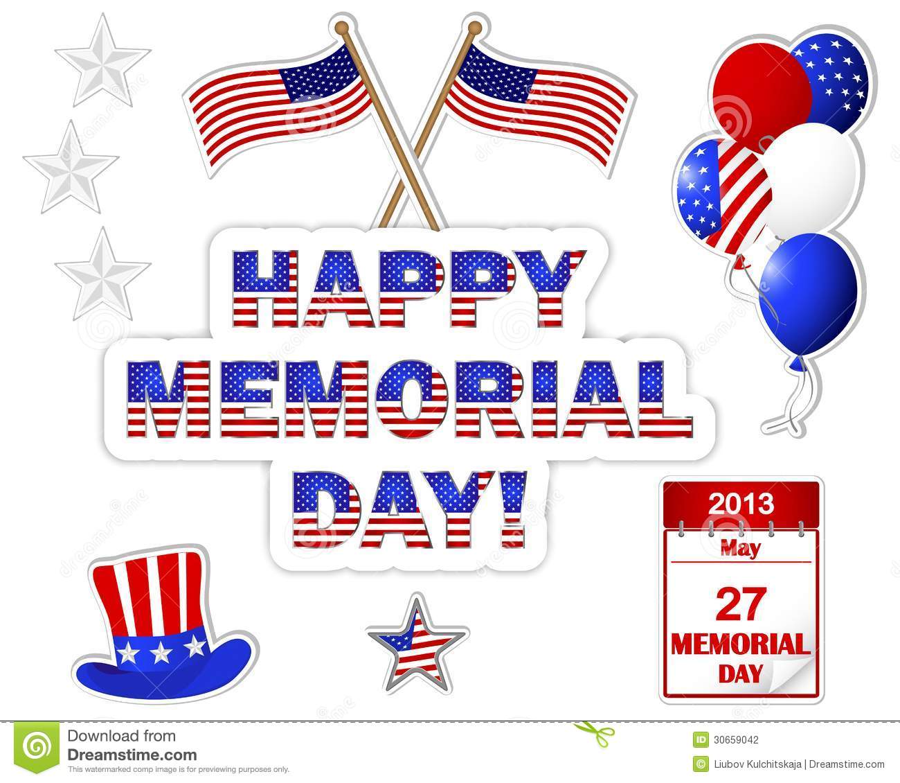 Memorial Day Stickers  Stock Photography   Image  30659042