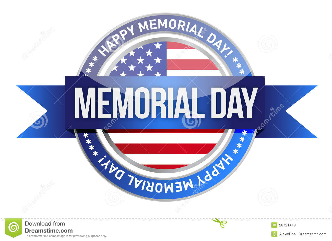 Memorial Day  Us Seal And Banner Royalty Free Stock Images   Image