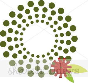 Modern Dot Wreath Clipart   Christmas Clipart
