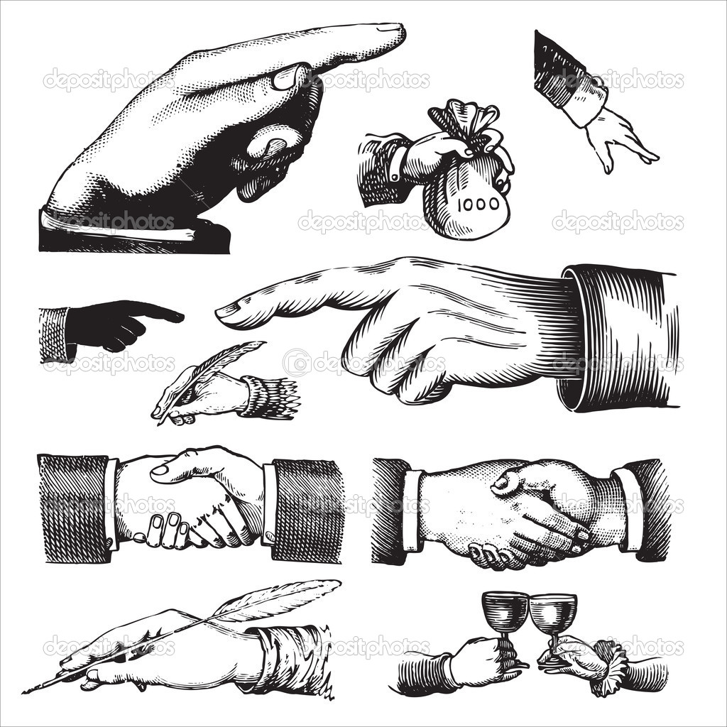 Pictures Vector Human Hand With The Finger Pointing Stock Illustration
