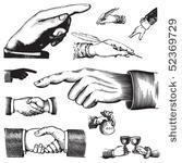 Set Of Antique Hands Engravings Scalable And Editable Vector    
