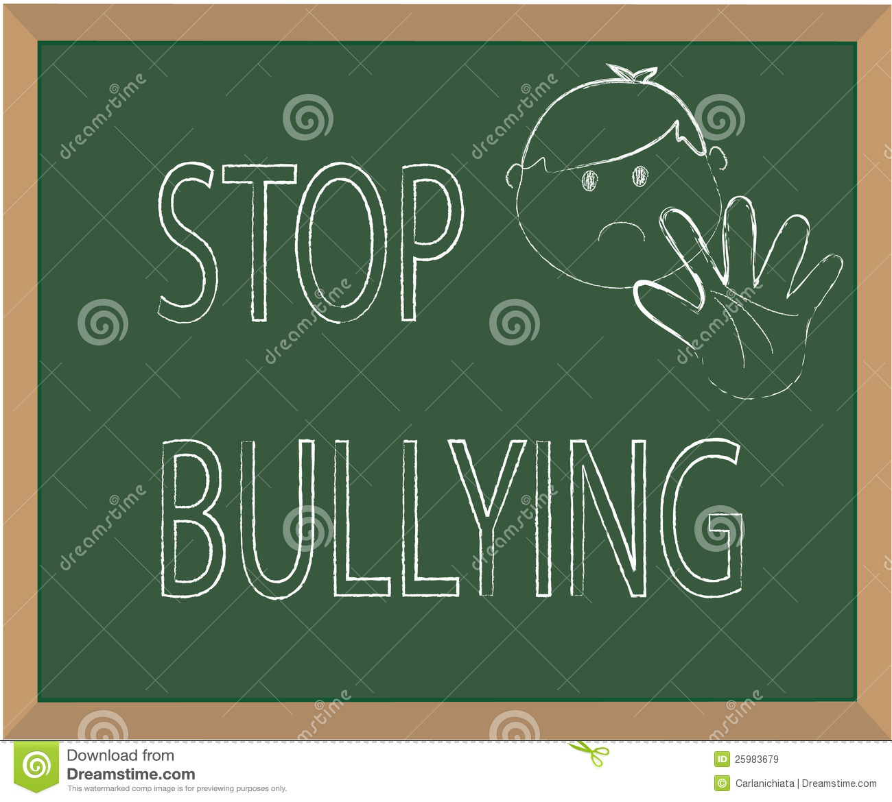 Stop Bullying Message On Chalkboard 