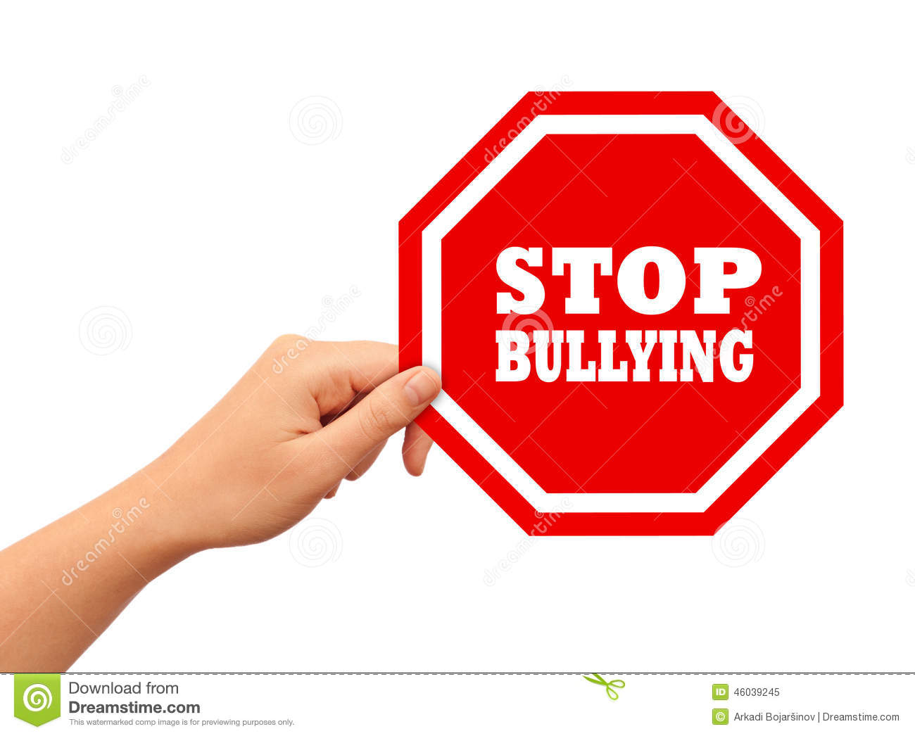 Stop Bullying Sign Isolated On White Background