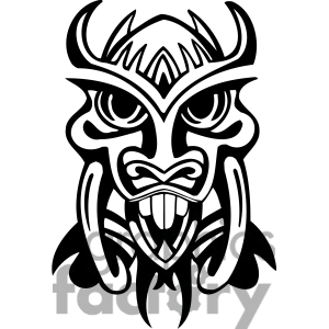 Tiki Clip Art Black And White 1396137 Ancient Tiki Face Masks Clip Art