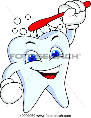 Tooth Cartoon With Tooth Brush