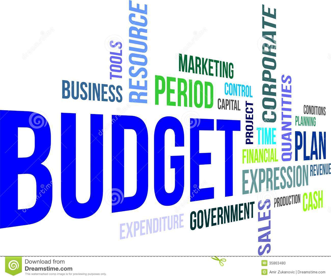 Word Cloud   Budget Stock Photo   Image  35863480