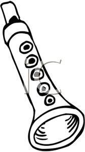 Black And White Clarinet   Royalty Free Clipart Picture