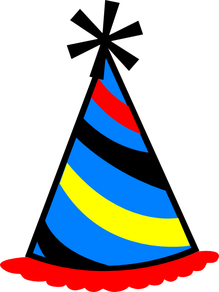 Black And White Party Hat Clipart Party Hat Blue Red Yellow Hi Png
