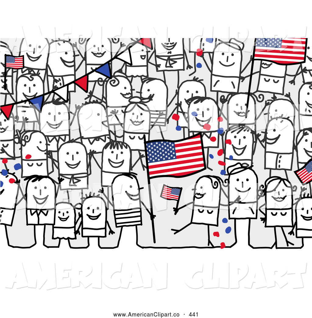 Characters With An American Flag American Clip Art Nl Shop