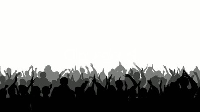Cheering Crowd Silhouettes 2  Royalty Free Video And Stock Footage