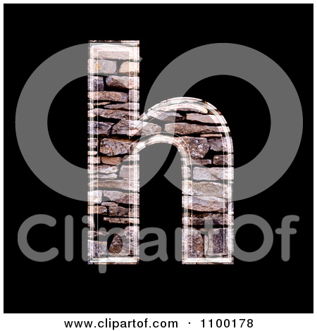 Clipart 3d Lowercase Letter H Made Of Stone Wall Texture   Royalty