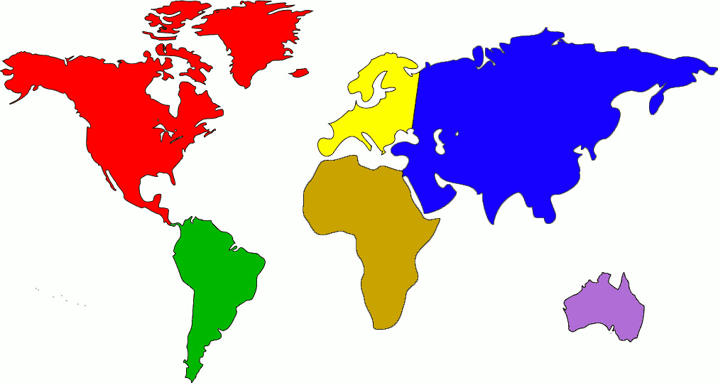 Continents    Geography World Maps World Map Color Continents Png Html