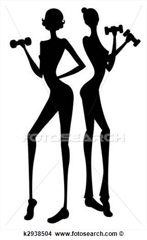 Drawing   Fitness Girl Silhouette  Fotosearch   Search Clip Art
