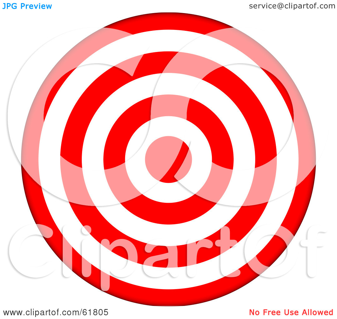 Free  Rf  Clipart Illustration Of A 3d Red And White 7 Ring Bullseye