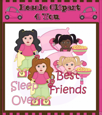 Girls Sleepover 5 Exclusive    1 50   Resale Clipart 4 You Clipart    