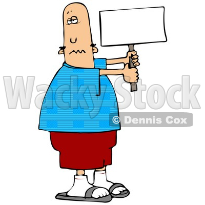 People Clipart Illustration Image Of A Patriotic Bald Caucasian Man In