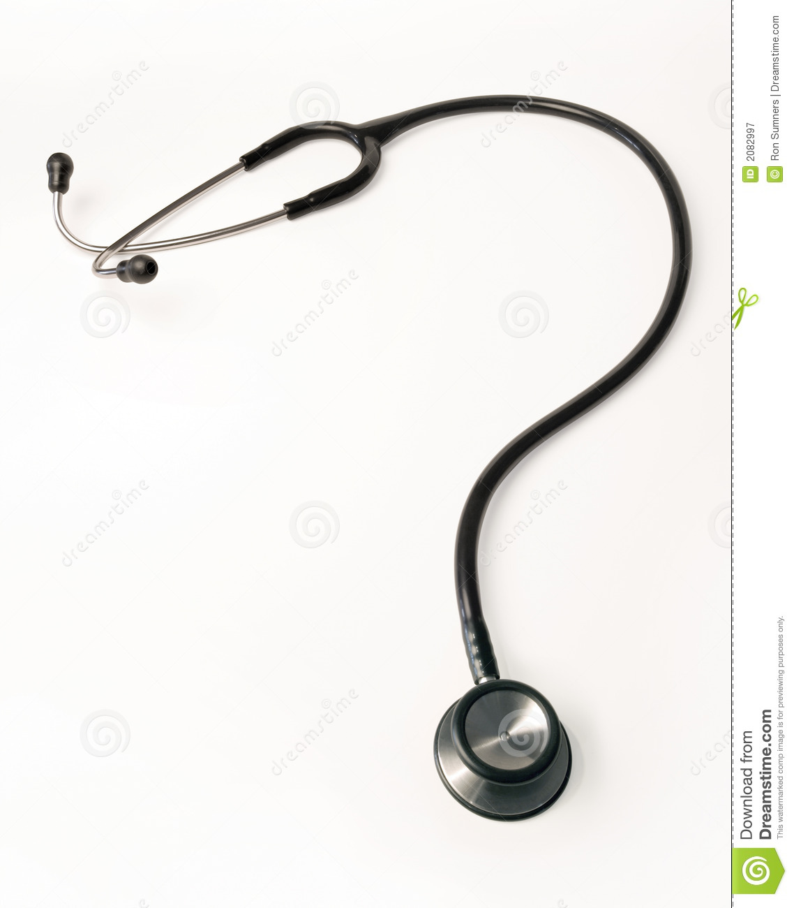Stethoscope In The Shape Of A Question Mark  Clipping Path Included