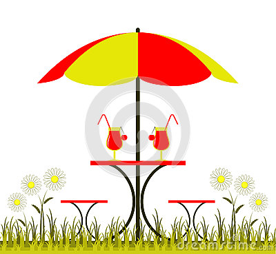 Table With Umbrella Royalty Free Stock Photography   Image  34635067