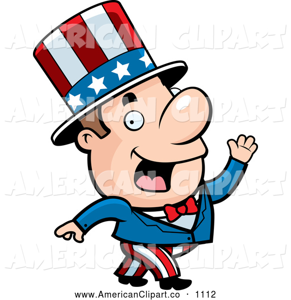 Vector Illustration Of A Patriotic Average Male Character In An Uncle