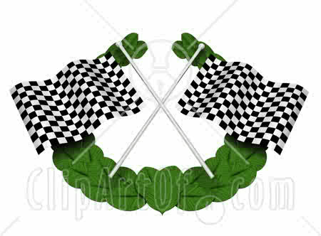 25356 Clipart Illustration Of Two Black And White Checkered Racing