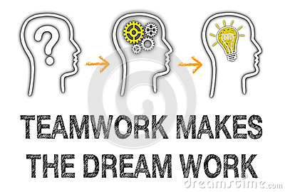 Abstract Teamwork Makes The Dream Work Illustration Conceptual