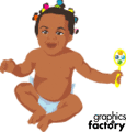 African American Baby Babies Rattle African Americans009 Gif Clip Art    