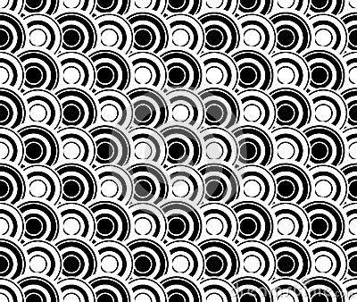 Black And White Abstract Seamless Pattern With Fish Scales 