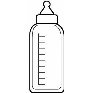 Black And White Baby Bottle Clipart