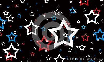 Black Background  July 4th Background  Fun Cute Star Design  Patriotic