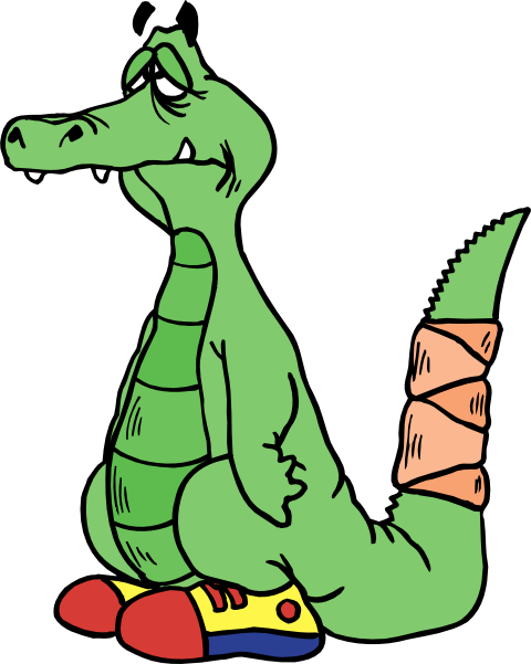 Broken Ankle Clipart Alligator With A Broken Tail