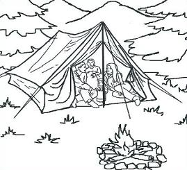      Camping Tent Clipart  Cartoon Camping Tent  Camping Drawing