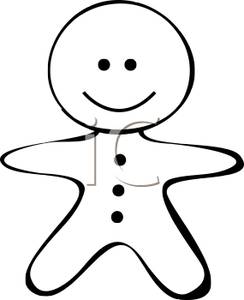 Christmas Cookie Clipart Black And White Black And White Gingerbread