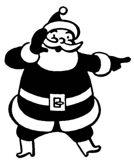 Clipart Black And White Black And White Santa Claus Christmas Clipart
