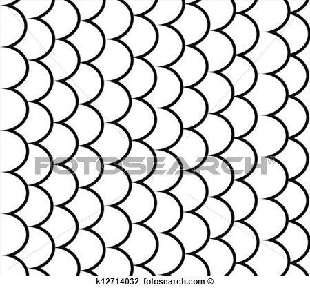 Clipart Of Black And White Seamless Pattern Of Small Colorful Goldfish    