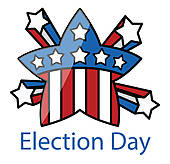 Election Day Retro Celebration Star   Clipart Graphic