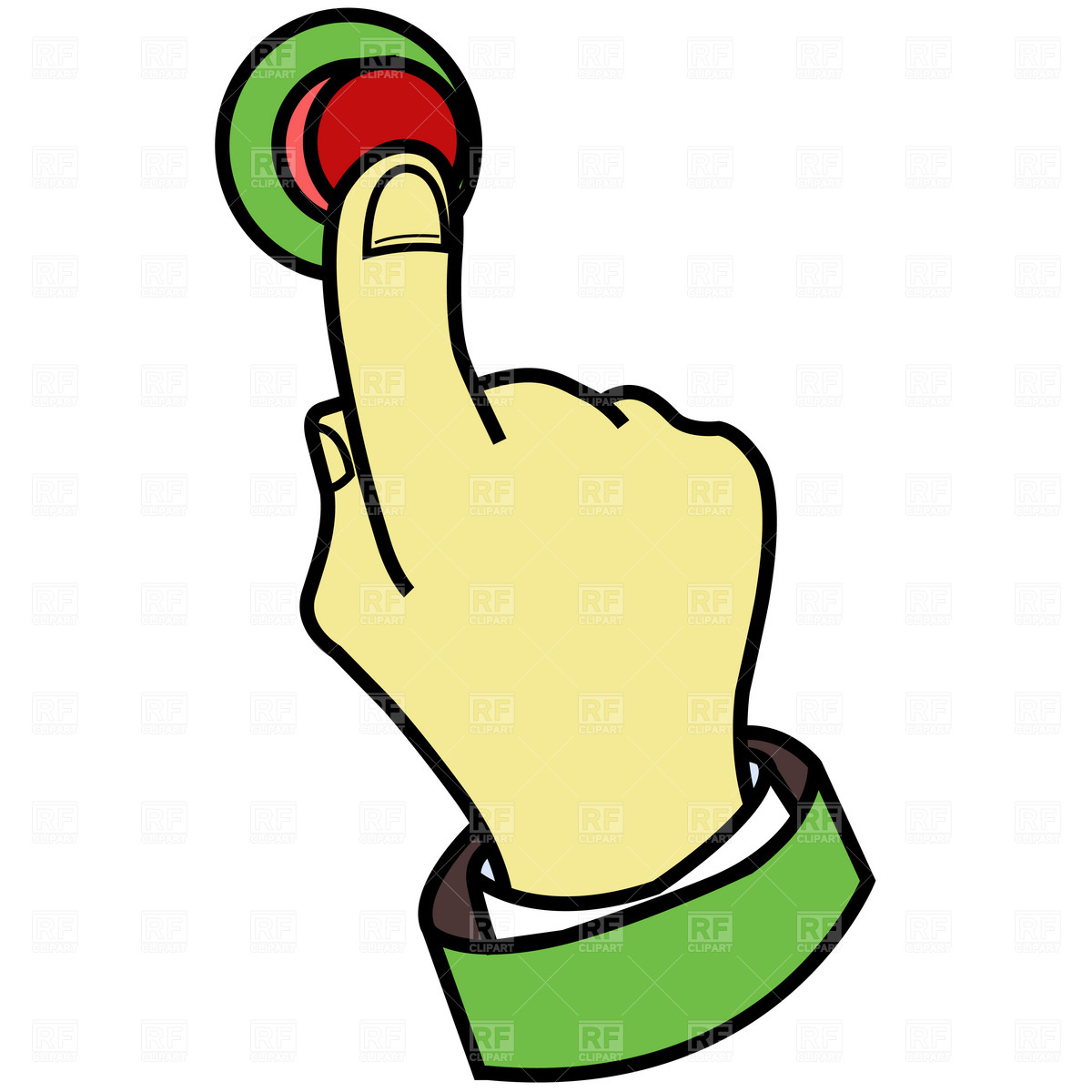 Finger Pressing Button 1833 Download Royalty Free Vector Clipart