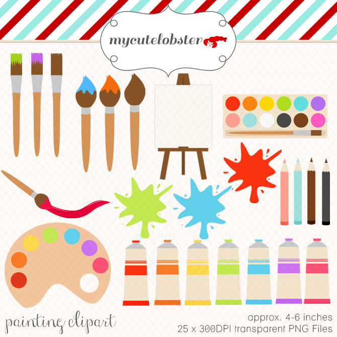 Painting Clipart Set Clip Art Set Of By Mycutelobsterdesigns