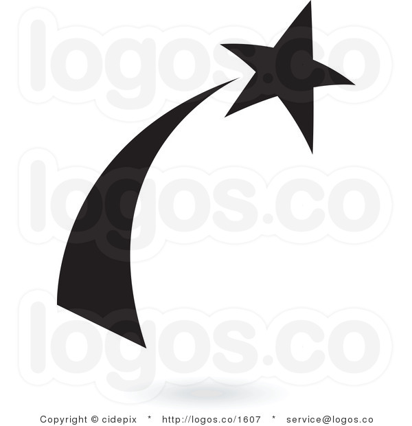 Star Clipart Black And White Royalty Free Vector Black Shooting Star