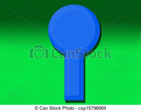 Stock Illustration Of Computer And Programming Bit Code Under Keyhole